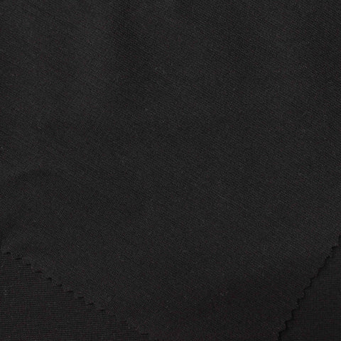 Viscose Nylon Stretch Ponte Knit Fabric, 289 gsm, 155 cm — Black
