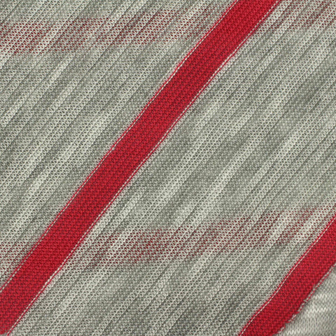 Red Horizontal-Stripe Chunky Knit, Poly-Viscose