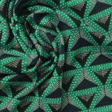 Dark Blue Triangles Jersey Knit, Polyester — photo 1