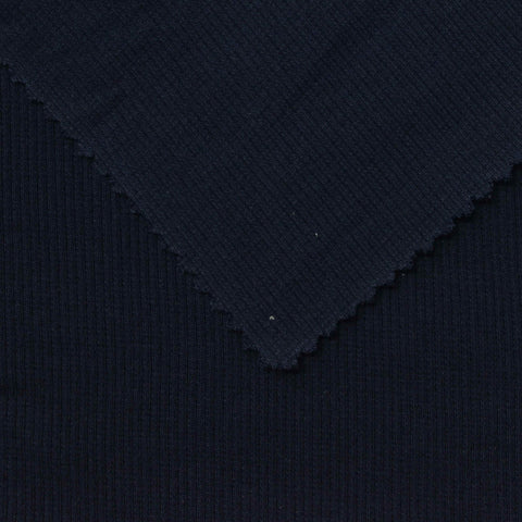 Dark Navy Rib Knit, Cotton