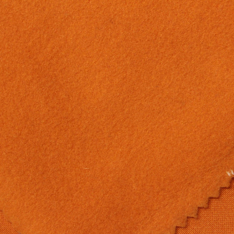 Brushed Polyester Stretch French Terry Fabric, 205 gsm, 155 cm — Orange