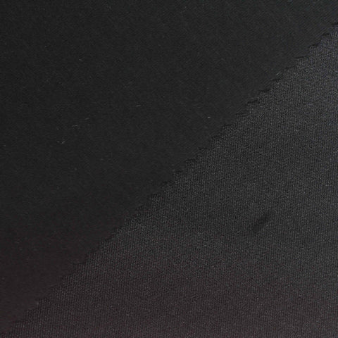 Polyester Cotton Stretch Scuba Knit Fabric, 256 gsm, 160 cm — Black