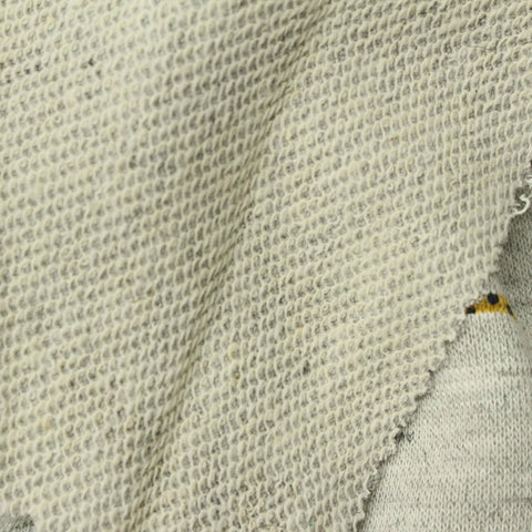 Yellow Leopard French Terry, Poly-Cotton
