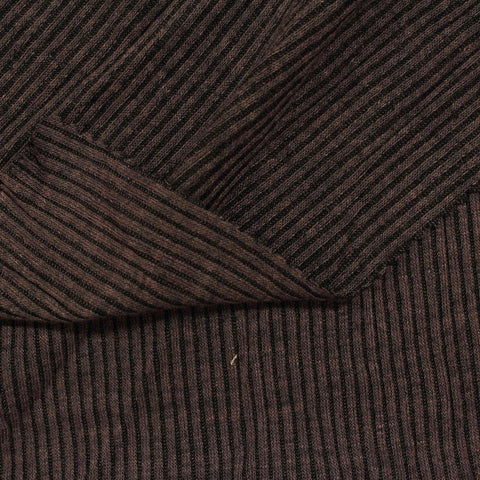 Heathered Brown Marl Rib Knit, Poly-Viscose