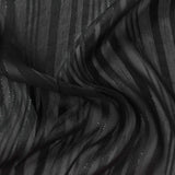 Black Vertical-Stripe Chiffon, Polyester, 87 gsm — photo 1