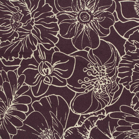 Cream Floral Poplin, Cotton