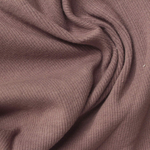 Dusty Mauve Rib Knit, Cotton
