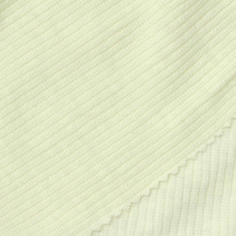Slub Polyester Viscose Stretch Rib Knit Fabric, 230 gsm, 140 cm — Yellow
