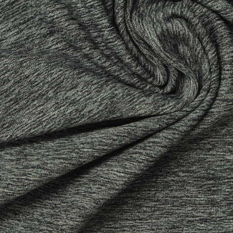 Light Grey Marl Jersey Knit, Polyester, 160 gsm, 165 cm