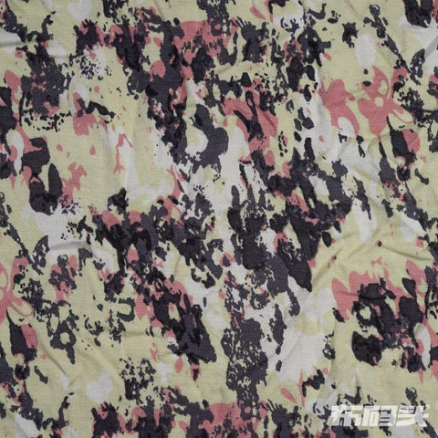 Light Yellow Camo Knit, Spandex