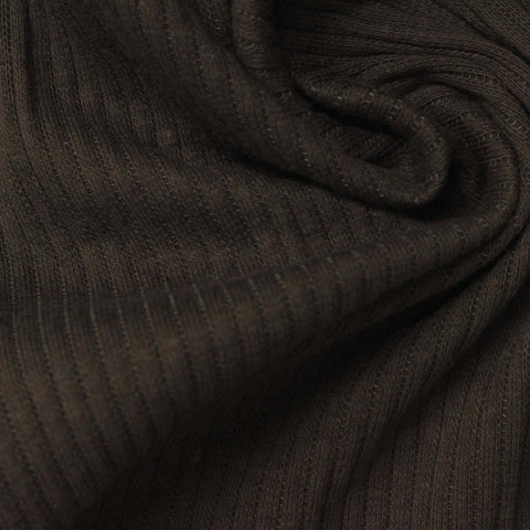 Rib Knit Fabric, 245 gsm, 110 cm — Brown