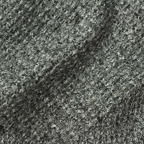 Black Marl Rib Knit, Polyester, 220 gsm, 170 cm