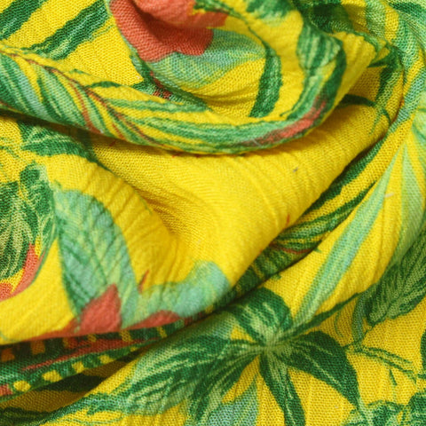 Green Leaves Crepe, Viscose