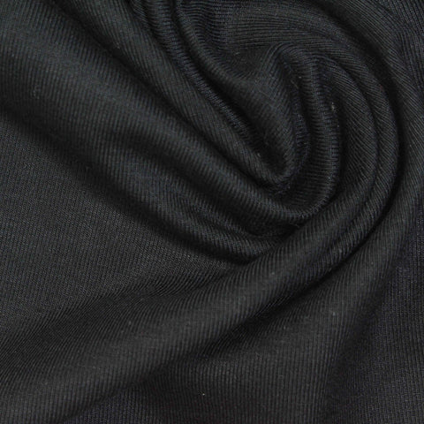 Viscose Stretch Jersey Knit Fabric, 390 gsm — Black