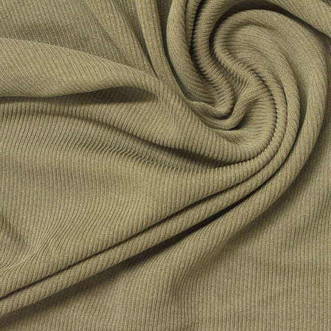 Washed Modal Polyester Rib Knit Fabric, 180 gsm, 164 cm — Khaki
