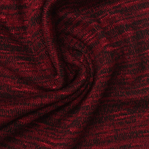 Red Marl Chunky Knit, Viscose-Poly, 185 gsm