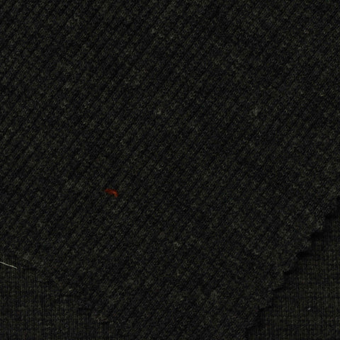 Dark Grey Marl Rib Knit, Poly-Cotton, 367 gsm