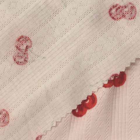 Jacquard Polyester Stretch Rib Knit Fabric, 205 gsm, 160 cm — Pink