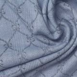 Dusty Blue Diamond Rib Knit, Polyester — photo 1