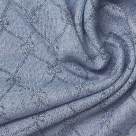 Dusty Blue Diamond Rib Knit, Polyester