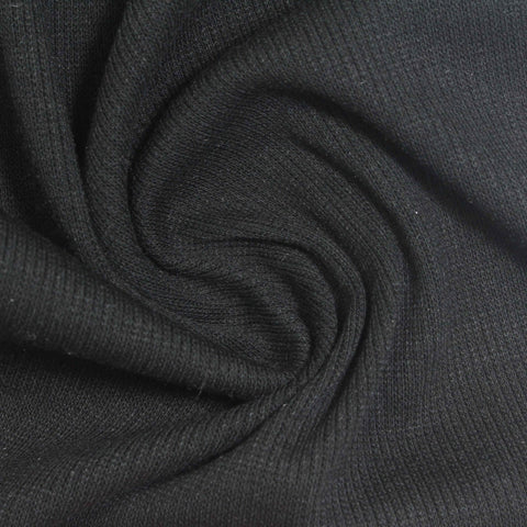 Charcoal Ribbed Rib Knit, Poly-Viscose