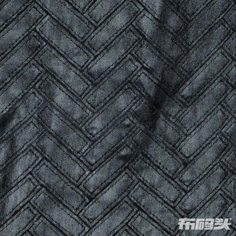 Dark Grey Herringbone Jacquard, Polyester, 170 gsm