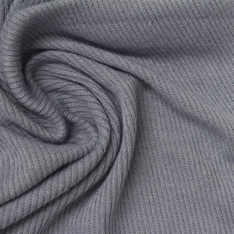 Grey Ribbed Rib Knit, Poly-Viscose