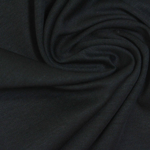 100% Cotton Interlock Knit Fabric, 175 gsm, 165 cm — Black