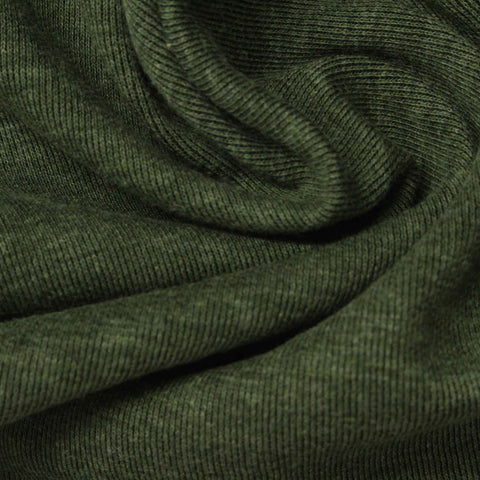 Green Heather Scuba Knit, Cotton-Poly, 268 gsm