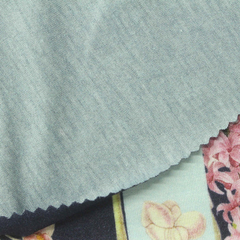 Pink Flowers Knit, Viscose, 170 gsm