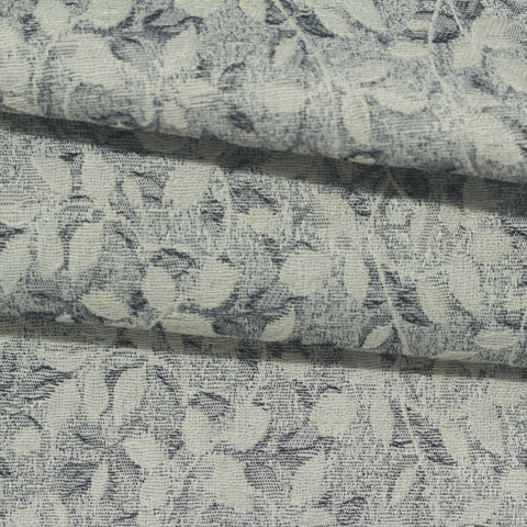 Cream Leaf Scuba Knit, Poly-Viscose