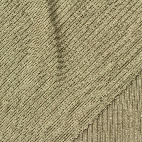 Viscose Stretch Rib Knit Fabric, 240 gsm, 120 cm — Khaki