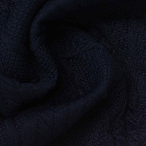Dark Navy Textured Jacquard, Polyester