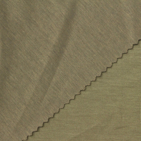 Tencel Lyocell Polyester Stretch Interlock Knit Fabric, 220 gsm, 160 cm — Khaki, ref EF-270722