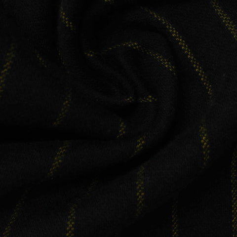 Black Vertical-Stripe Jacquard, Cotton-Poly