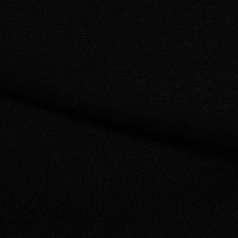 Polyester Stretch Interlock Knit Fabric, 305 gsm — Black