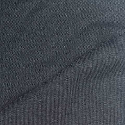 Polyester Cotton Stretch Scuba Knit Fabric, 260 gsm, 185 cm — Black