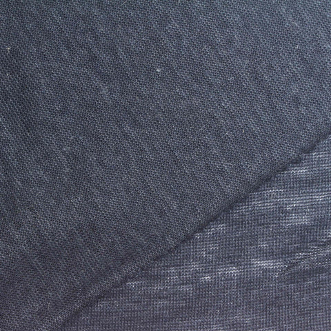Heather 100% Linen Jersey Knit Fabric, 195 gsm, 160 cm — Navy