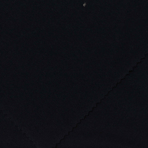 Cotton Polyester Rib Knit Fabric, 305 gsm — Black