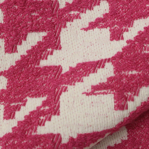 Fuchsia Textured-Houndstooth Jacquard, Polyester
