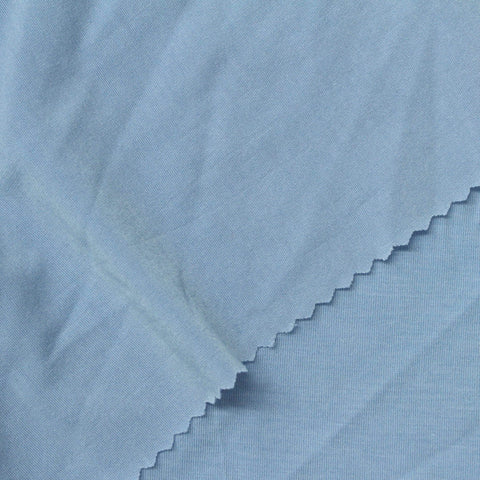 Polyester Tencel Lyocell Stretch Jersey Knit Fabric, 165 gsm, 140 cm — Blue
