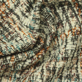 Cream Textured-Plaid Bouclé, Poly-Cotton — photo 1