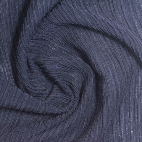 Tencel Lyocell Polyester Crepe Fabric, 130 gsm, 150 cm — Navy