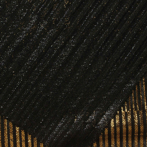 Gold Vertical-Stripe Rib Knit, Polyester