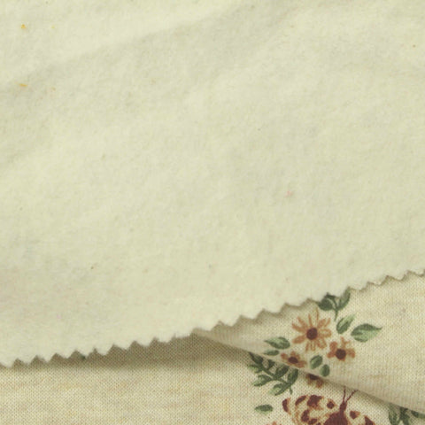 Brown Floral French Terry, Cotton-Poly