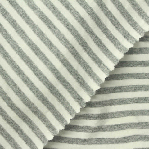 Light Grey Stripes Jersey Knit, Cotton