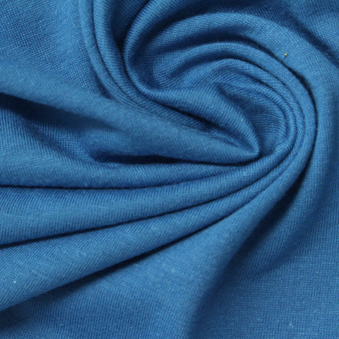 Cotton Polyester Jersey Knit Fabric, 147 gsm, 166 cm — Blue