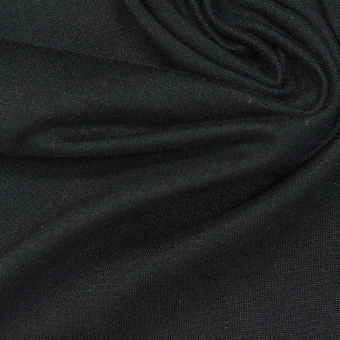 Brushed Polyester Stretch Milk Silk Knit Fabric, 179 gsm, 170 cm — Black