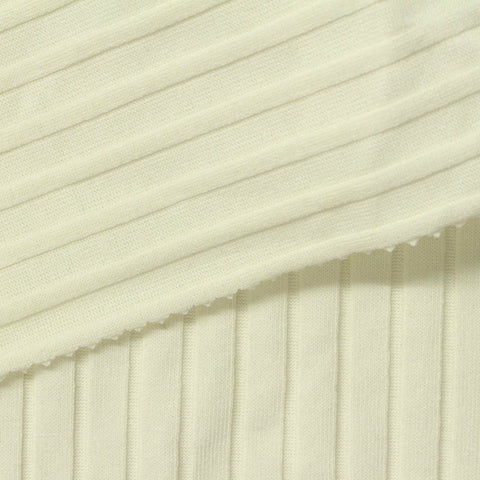 Viscose Polyester Rib Knit Fabric, 270 gsm, 150 cm — Beige
