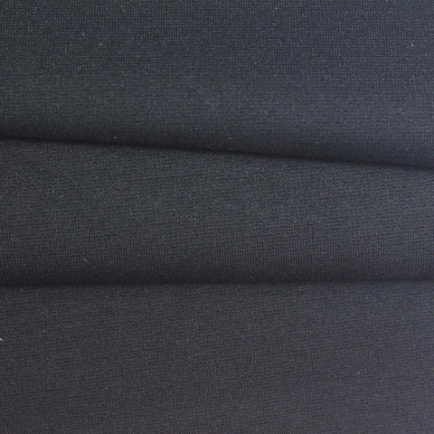 Viscose Nylon Stretch Ponte Knit Fabric, 350 gsm, 150 cm — Black, ref EF-279042